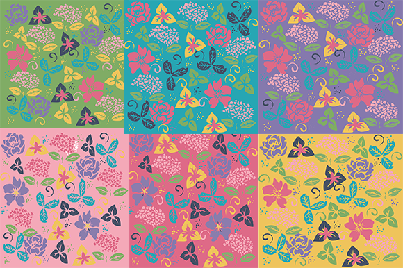 6 Floral Paper: Versatile 12x12 PNG Designs