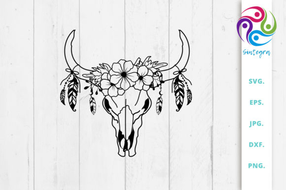 Elevating Western Aesthetics: The Strategic Value of the Floral Cow Skull with Feathers SVG File in Modern Design