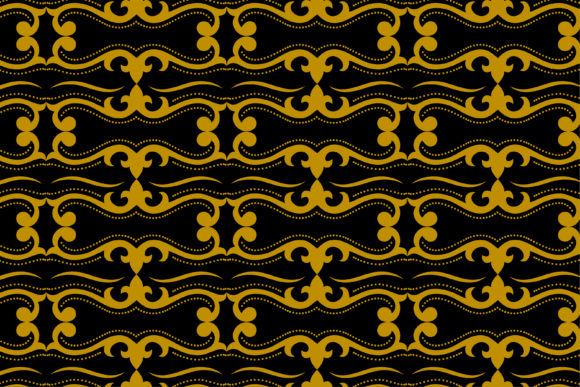 Evaluating Abstract Floral Pattern Batik Gold Black Vectors
