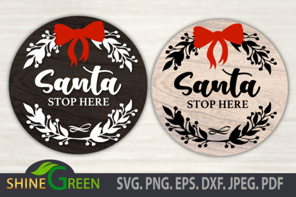 Evaluating Santa Stop Here - Floral Christmas Round for Holiday Crafting Projects
