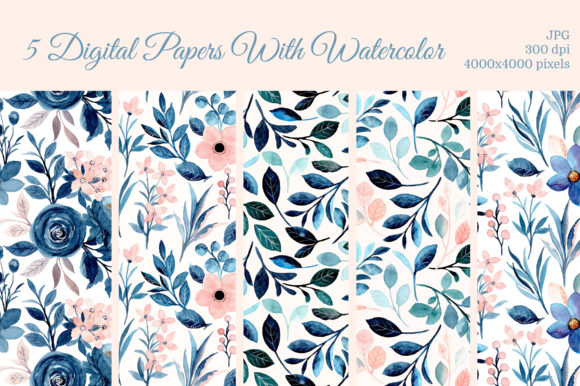 Evaluating the Utility of Blue Pink Watercolor Floral Patterns for Professional Design