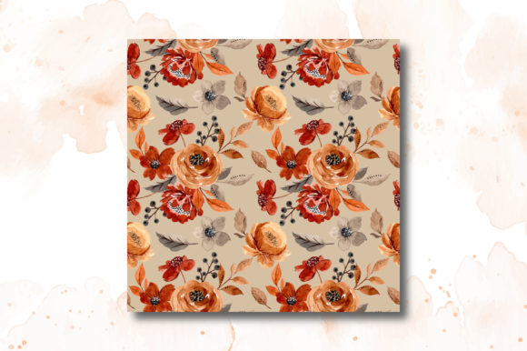 Evaluating Watercolor Pattern with Brown Floral for Professional Design Projects