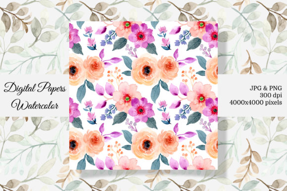 Seamless Pattern Floral Watercolor 8 Design Guide