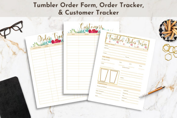 Streamlining Custom Drinkware Sales with a Floral Tumbler Order Form Tracker Set